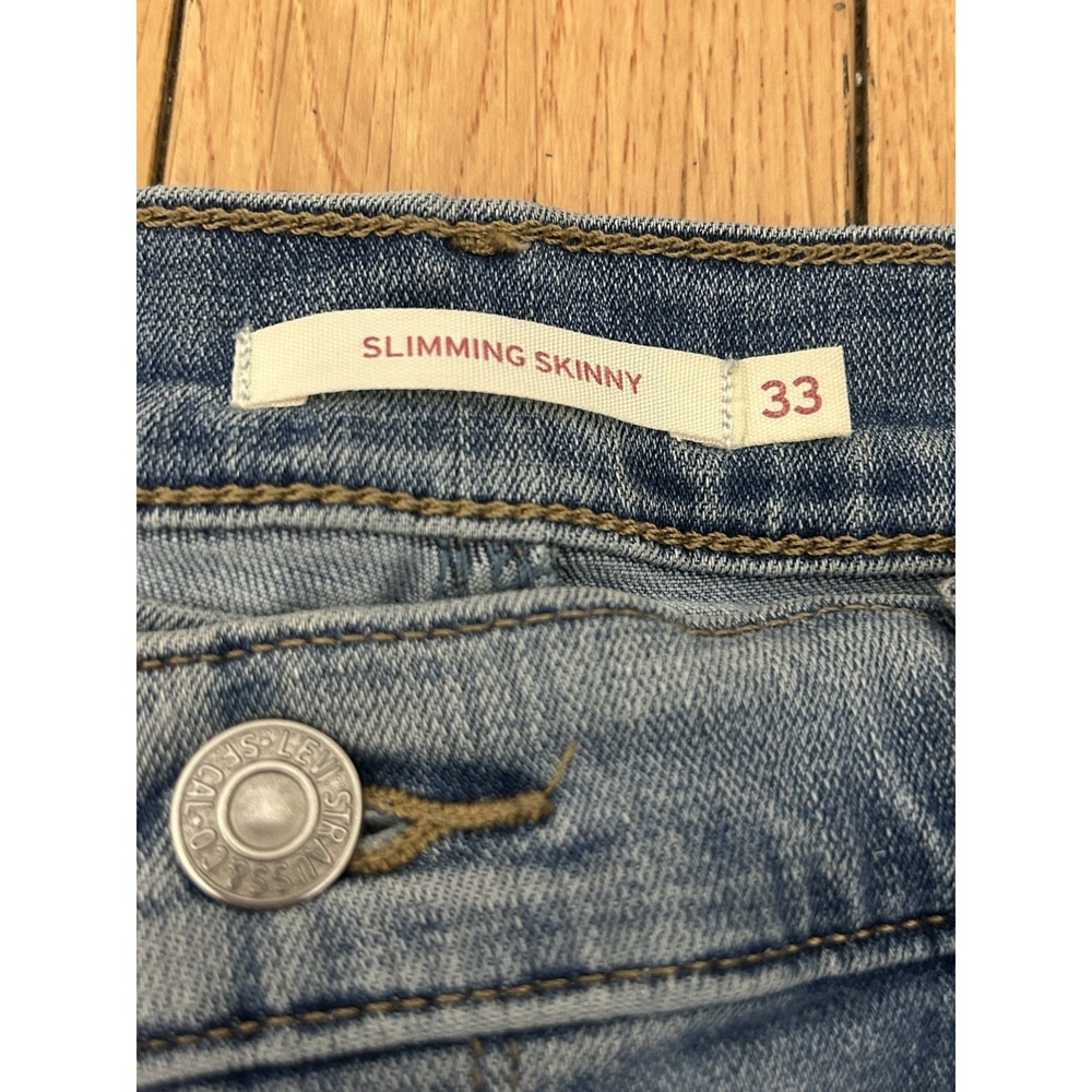 Levi's Slimming Skinny Blue Denim Jeans‎ Size 33 - Picture 8 of 9